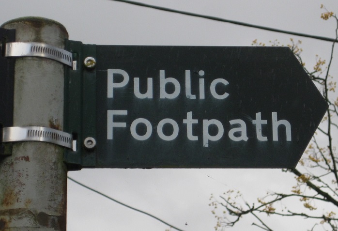 Public Footpath Sign at Box